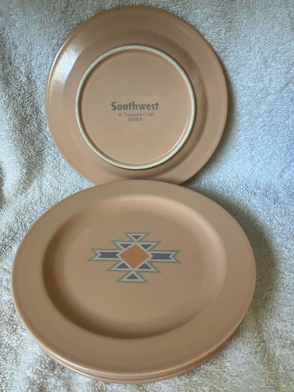 4 SOUTHWEST Salad plates by Treasure Craft Japan 7 3/8”